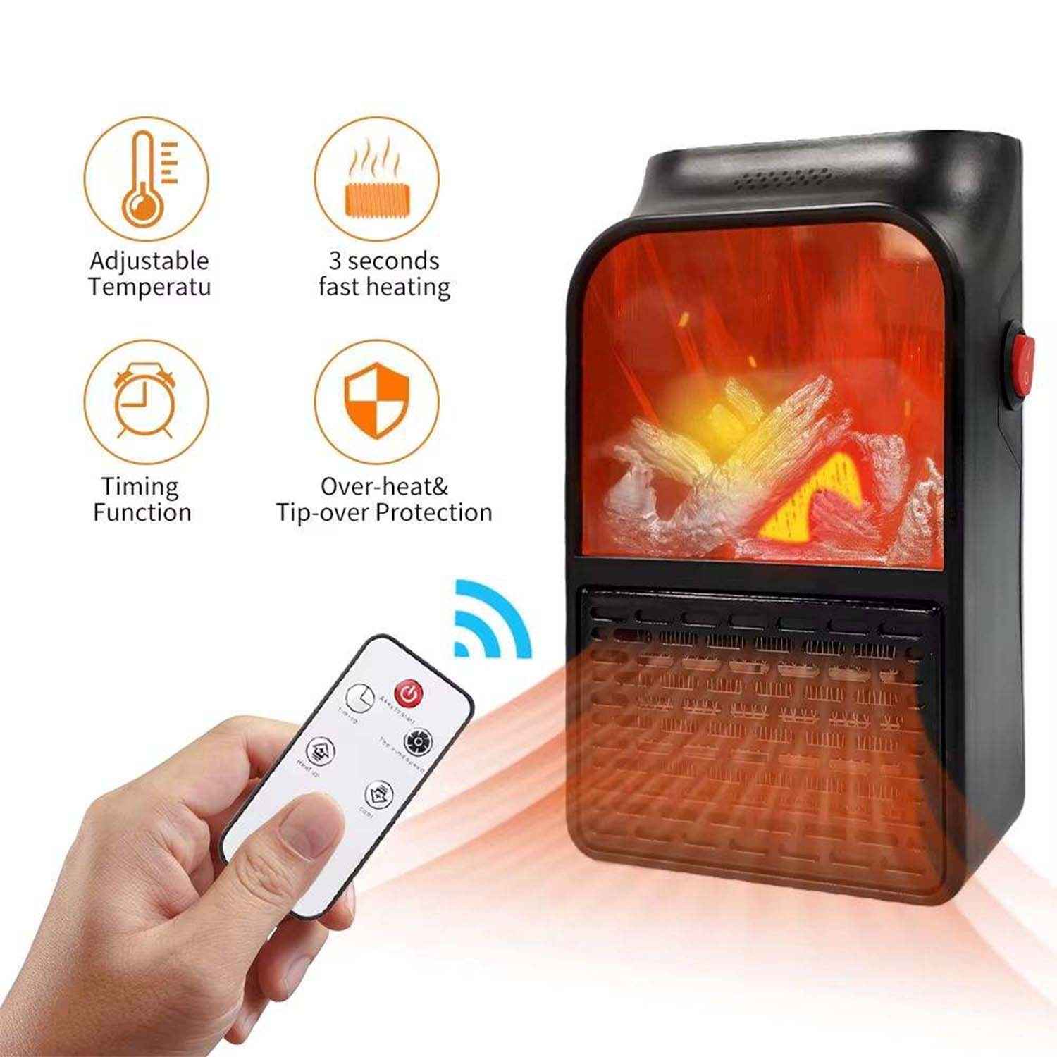 Portable Electric Fireplace Lamp Led Flame Heater (1000w  1 Pc)