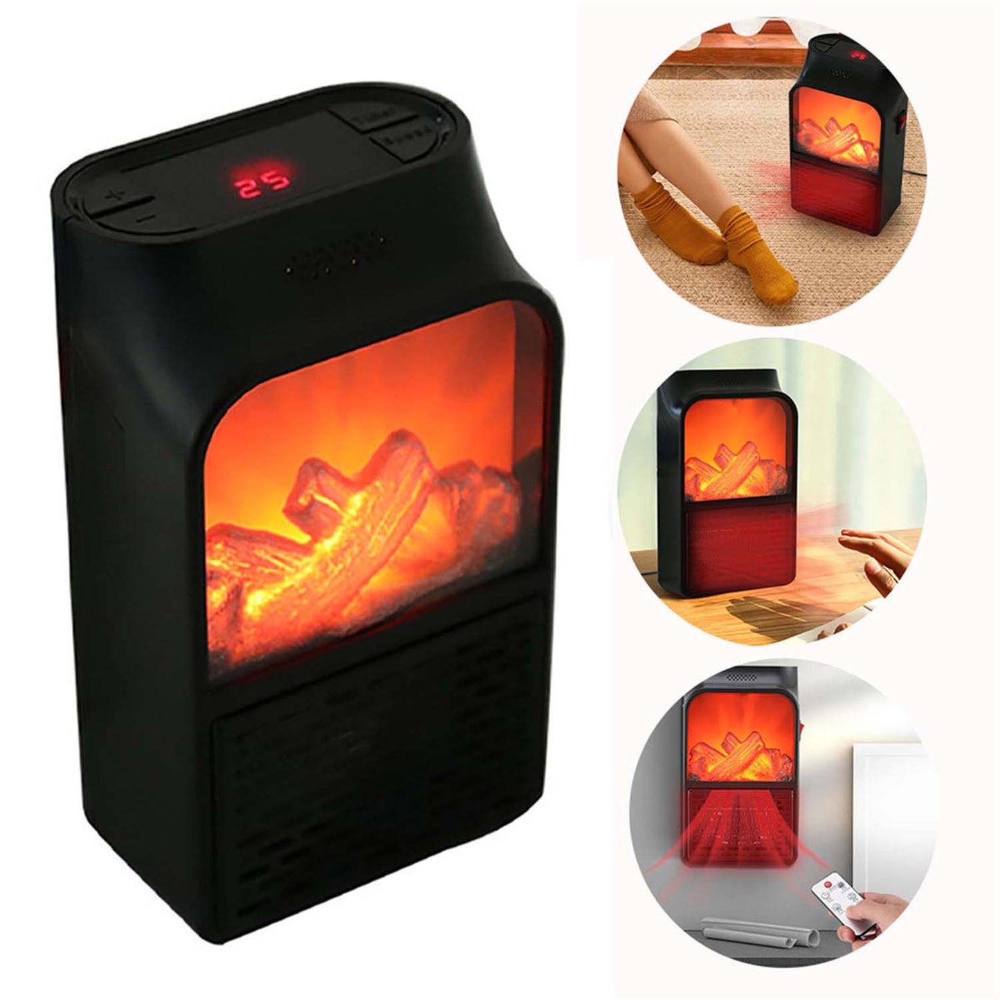 Portable Electric Fireplace Lamp Led Flame Heater (1000w  1 Pc)